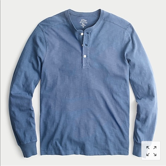 New J Crew Garment-dyed slub cotton henley Gray - Picture 2 of 4